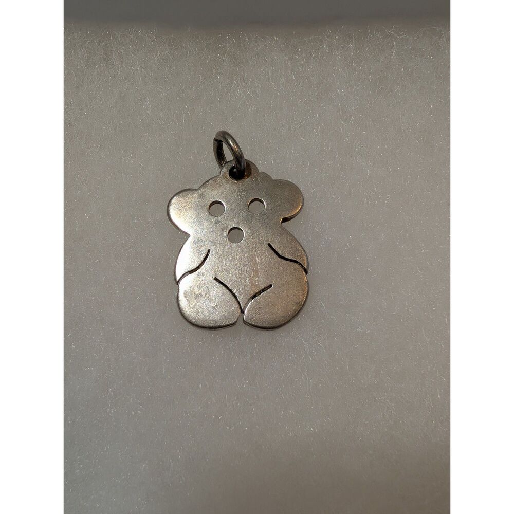 Authentic Tous Sterling Silver Medium Sweet Dolls Bear Pendant Signed 925 1"